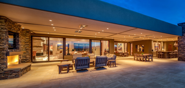 Santa Fe contemporaneo-patio