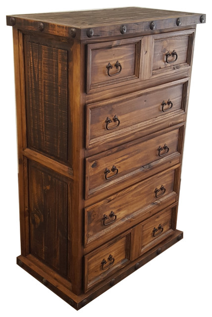 Rustic Oasis 5 Drawer Tall Chest Rustic Dressers By Pina