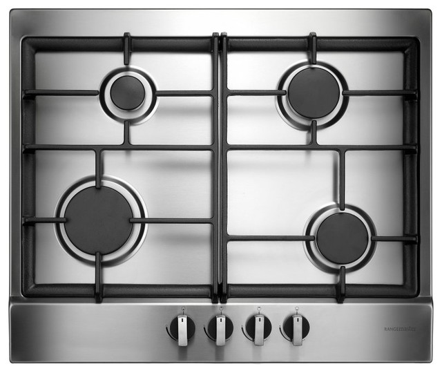 Rangemaster RG60 4 ring builtin gas hob in stainless steel Modern