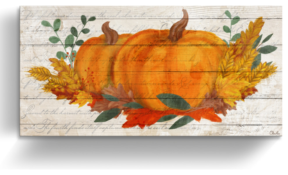 Pumpkin Harvest Wrapped Canvas Autumn Wall Art, 30"x60"
