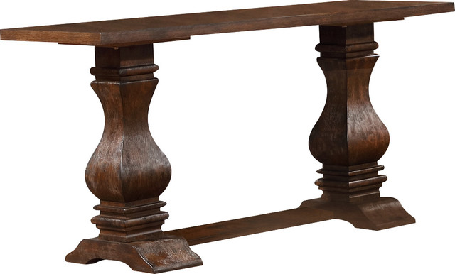 Traditional Walnut Rectangular Console Table