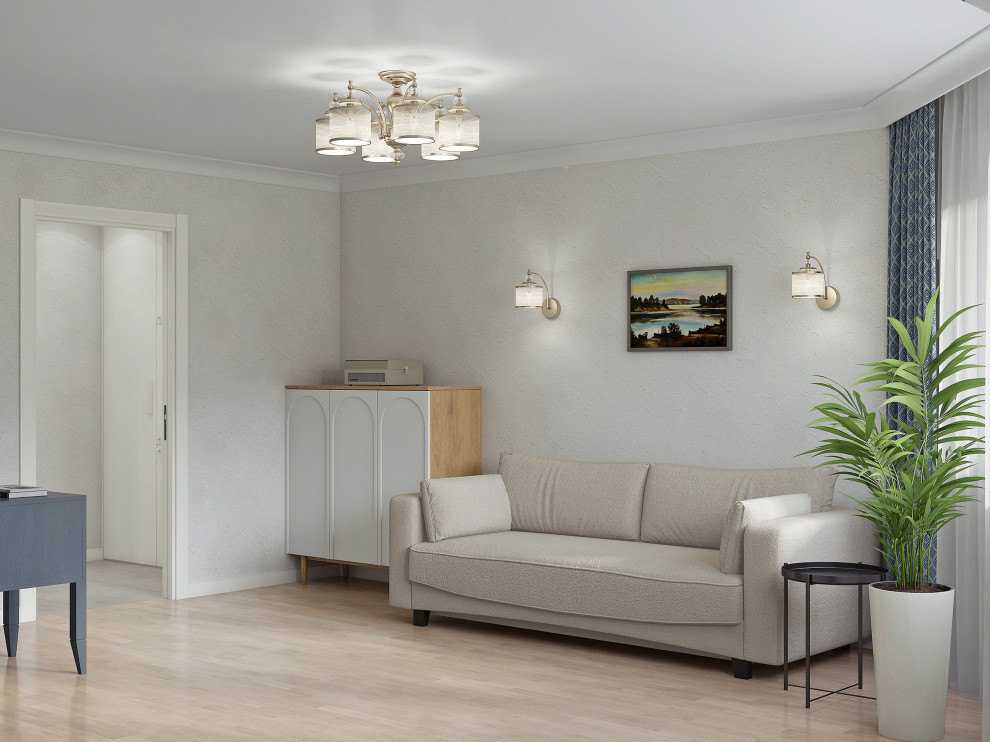 Интерьер гостиной в доме серии И-155