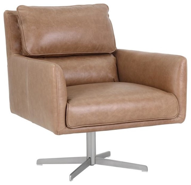 Maciek Swivel Chair Mille Camel, Camel Leather Swivel Chairs In Living Room