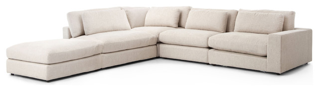 Cornerstone Modern Clic Beige Linen Sectional Sofa 131x131 Cornerstone Modern Clic Beige Linen Sectional Sofa 131x131