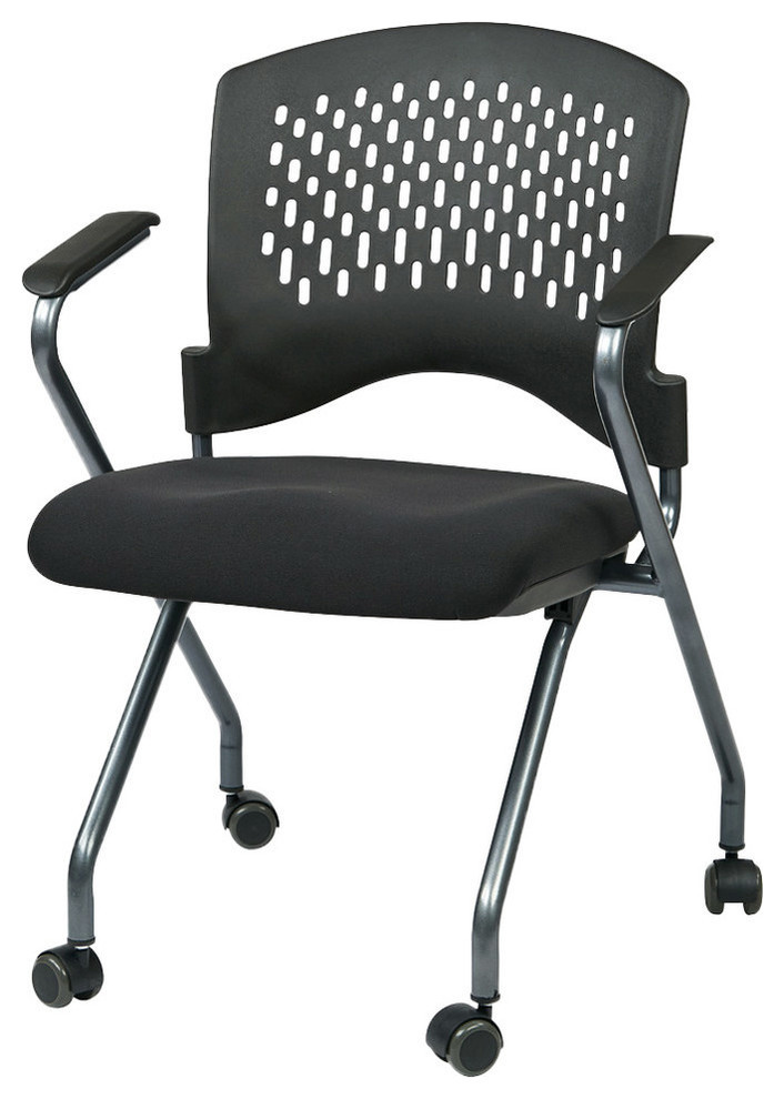 Deluxe Folding Chair with Ventilated Plastic Wrap Around Back
