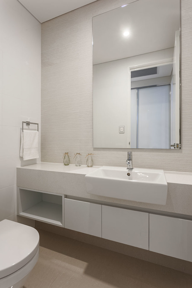 This is an example of a contemporary powder room in Perth.