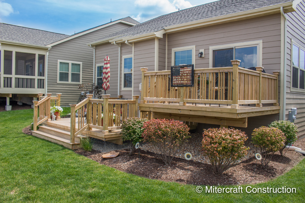 Pressure Treated Bi-Level Deck with Custom Rail - Chicago - by ...