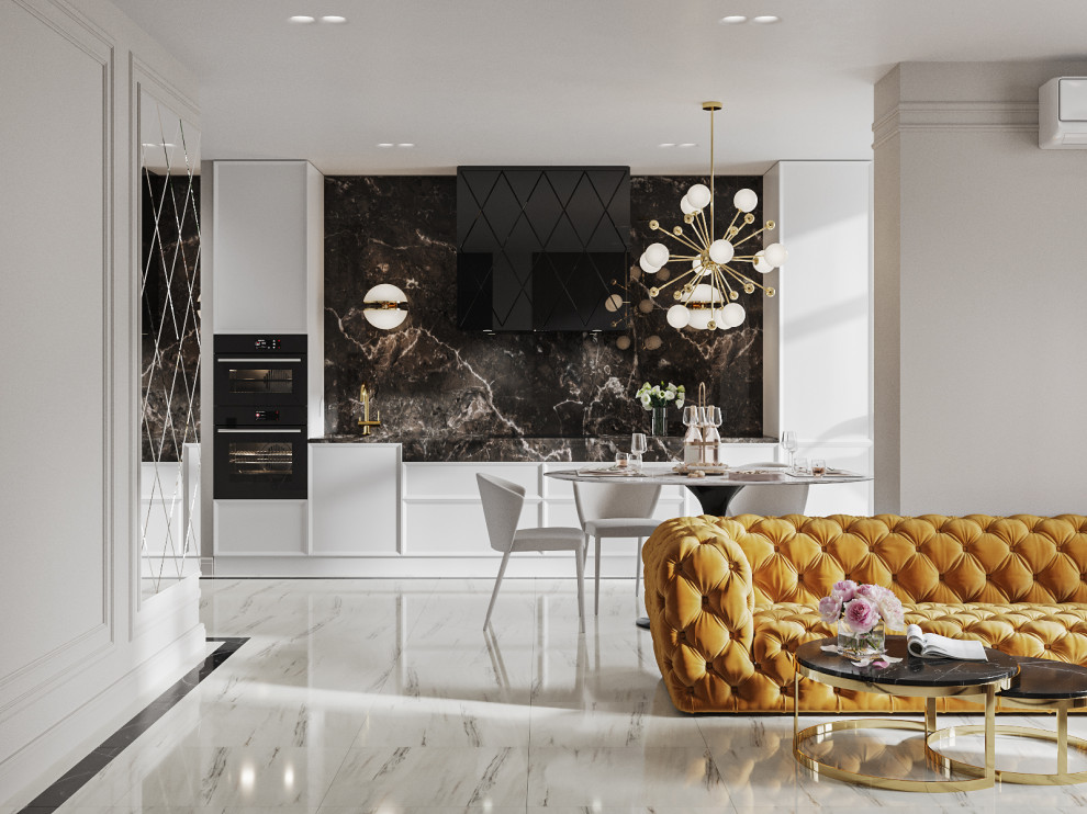 Яркий неоклассический интерьер