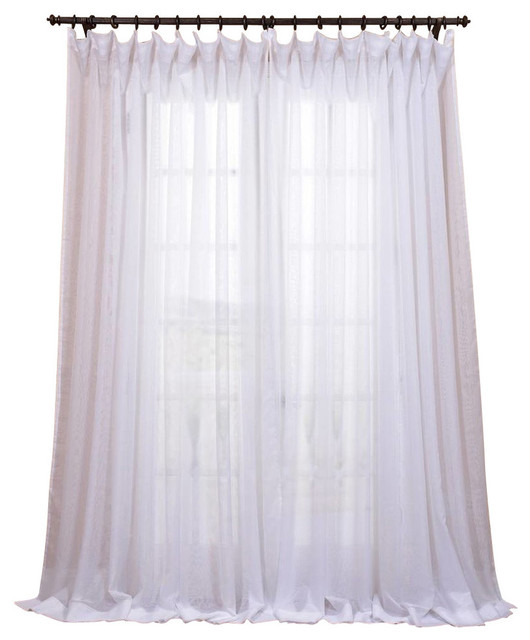 Hyde Double Wide Single Curtain Panel White Traditional Bianco Double Wide Sheer Single Curtain Panel 100 X108