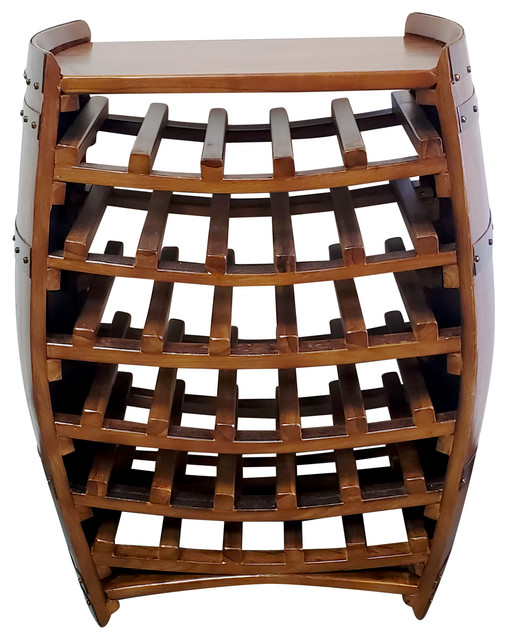 Whole Barrel Wine Rack with Counter Top, Holds up to 36 Bottles