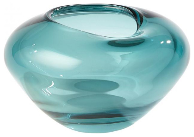 Undulating Small Azure Vase - Contemporary - Vases - by Lighting ...