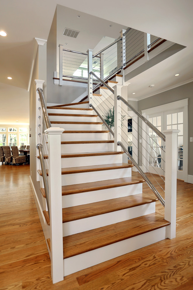 This is an example of a beach style staircase in Boston.