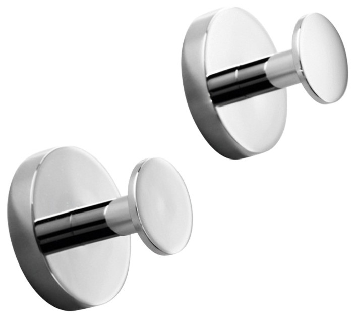 Duemila Single Bathroom Hook, Chrome Modern Robe & Towel Hooks by