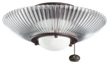 Kichler 380112TZ 1 Light Decorative Ribbed Fixture Fan Light Kit in Tannery Bron