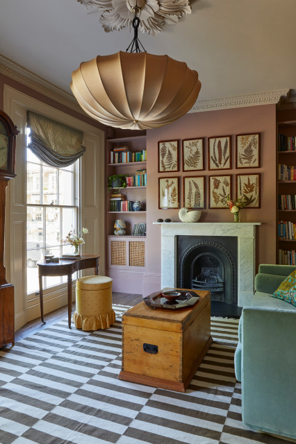 Grade II listed Islington Georgian Townhouse transitional-living-room