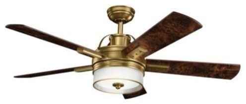 52" Lacey 52" Ceiling Fan Burnished Antique Brass
