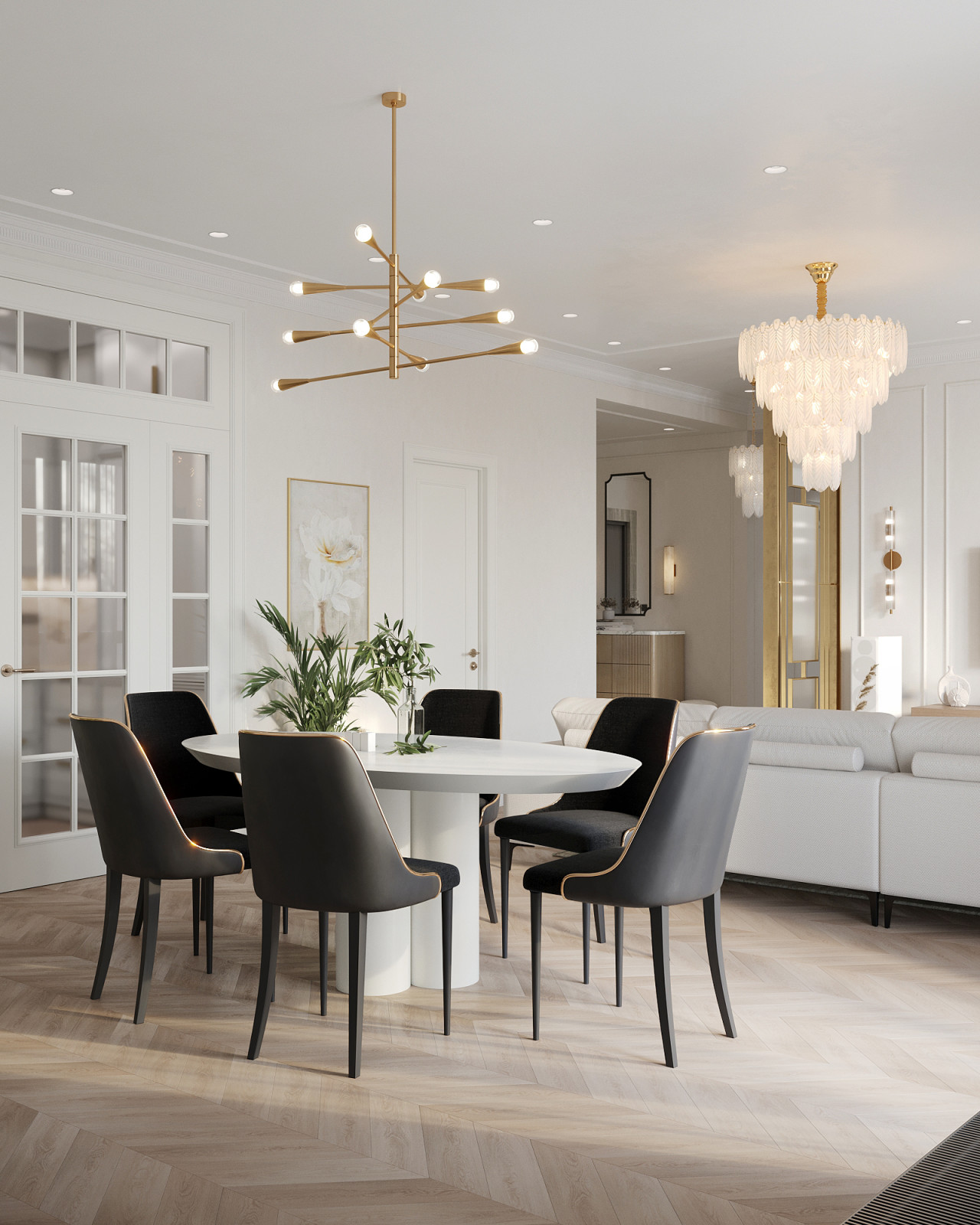 Светлая квартира с французским камином