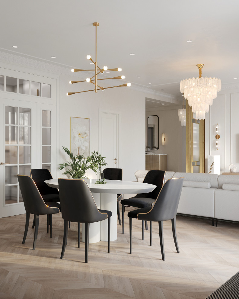 Светлая квартира с французским камином