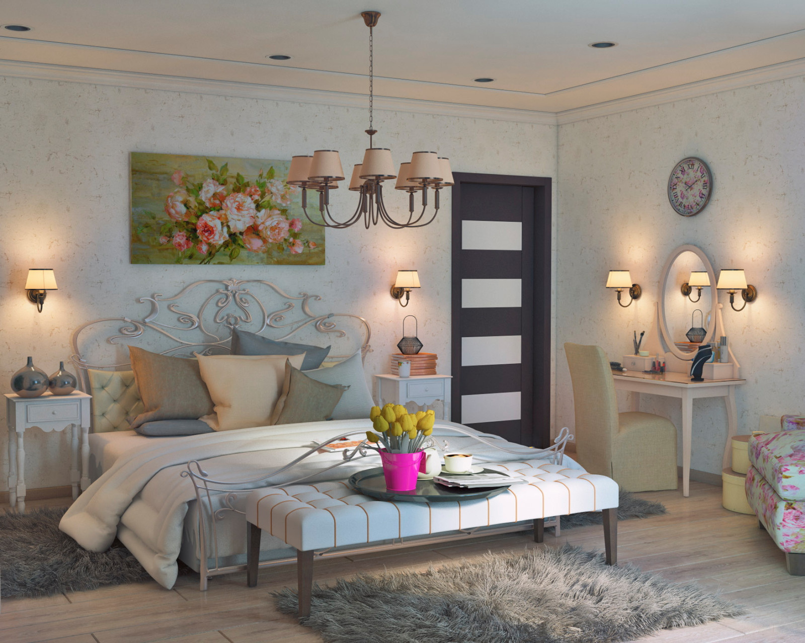 Интерьер трёхкомнатной квартиры. Лофт.