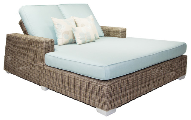 Palisades Double Chaise Tropical, Outdoor Double Chaise Lounge