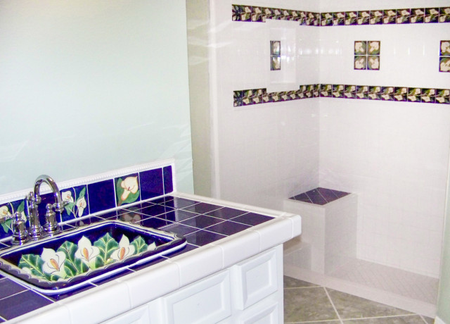 Handmade Tierra y Fuego Ceramic Tile, Callalilies 2, Set of 9 ...