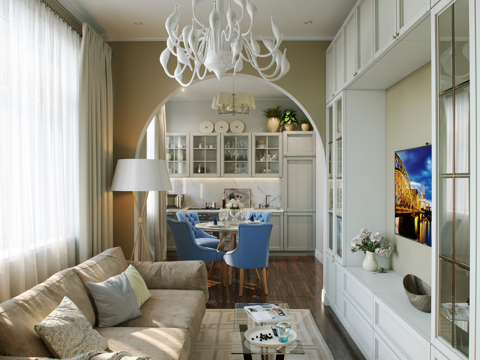 Однокомнатная квартира в классическом стиле