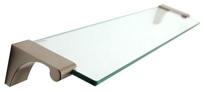 Alno 19" Glass Shelf with Brackets in Satin Nickel