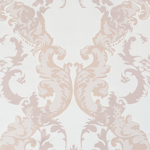 Regal Rose Damask Wallpaper Contemporary Wallpaper by Walls Republic