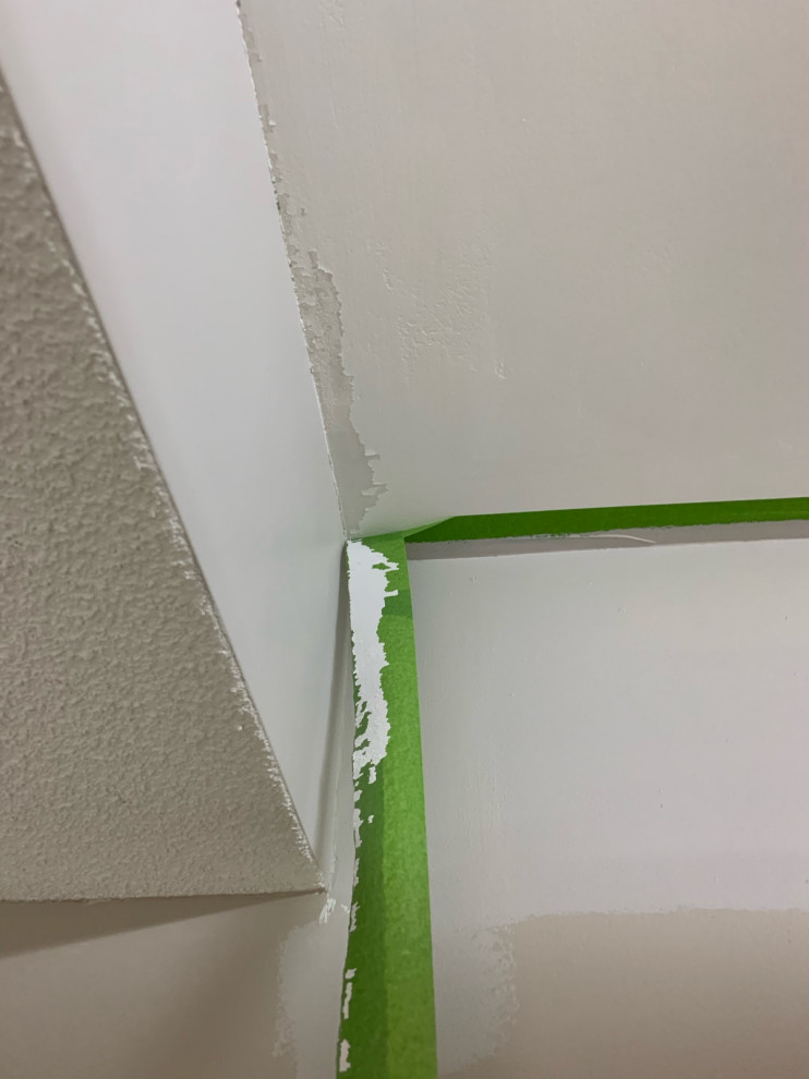 How to fix ceiling ruined by painters tape?!