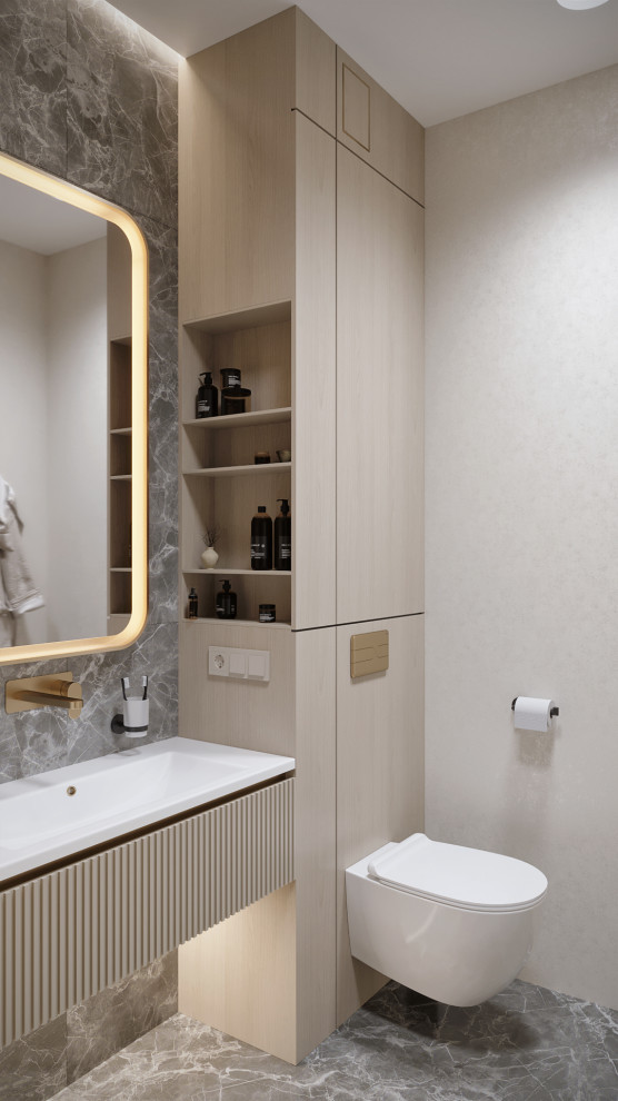 3к студия монохромный интерьер в стиле Современной классики