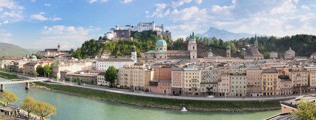 Old Town With Hohensalzburg Castle Dom Cathedral Salzburg Residenz Print
