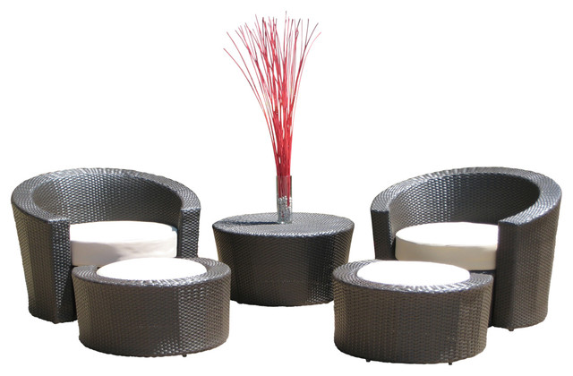 Outdoor Wicker Resin All Weather 5 Piece Lounge Chair And Ottoman Outdoor Wicker Resin All Weather 5 Piece Lounge Chair And Ottoman Set