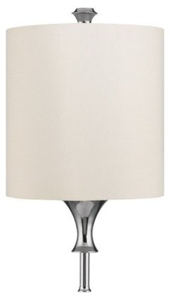 Studio Polished Nickel One-Light Sconce with White Shade