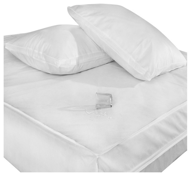 Permashield Antibacterial Extra Strength Basic Bed Protector Set, Twin Xl Contemporary