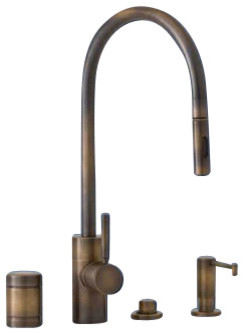 Waterstone Positive Lock Pulldown Kitchen Faucet-4-Piece Suite, 5400-4-MB