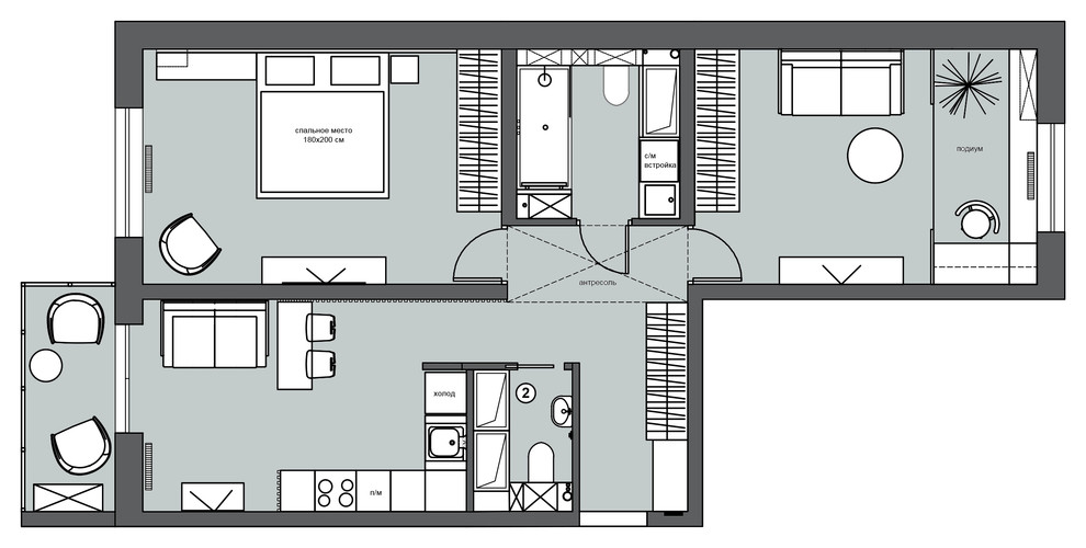 Как совместить кухню и гостиную в небольшой комнате 15 кв. м.