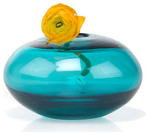 Water Pebble Vase in Aqua