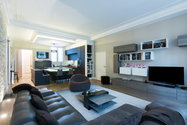 Am&eacute;nagement total d'un duplex parisien modern-wohnzimmer