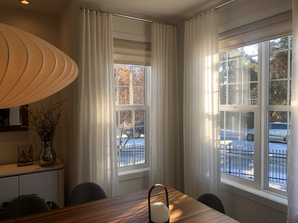 Inspiration for a transitional dining room remodel in Calgary