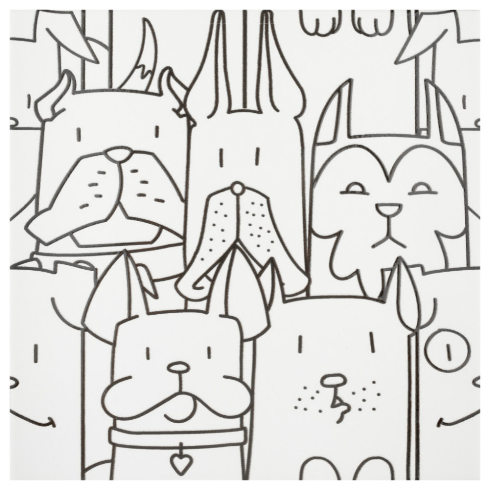 Oh My Dog Porcelain Floor and Wall Tile Sample - Contemporary - Tile ...