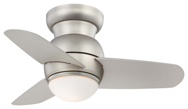 Minka Aire Spacesaver Flush Mount Ceiling Fan Brushed Steel