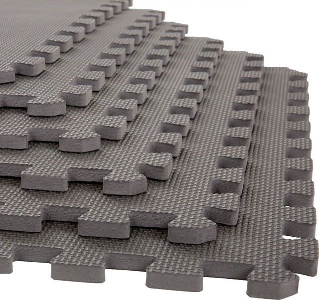 Stalwart Interlocking Eva Foam Floor Mats Gray 24x24x 5 Set Of 6 Stalwart Interlocking Eva Foam Floor Mats Gray 24x24x 5 Set Of 6 Home Gym Equipment By Trademark Global