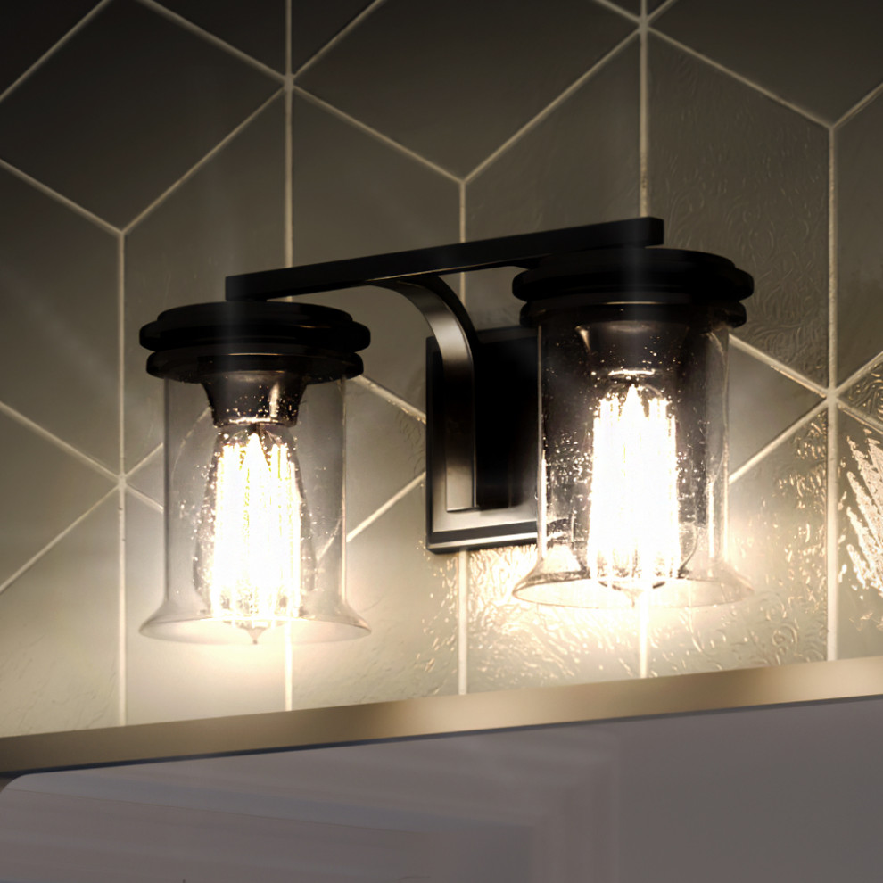 Luxury French Country Bath Vanity Light, Midnight Black, UHP3751