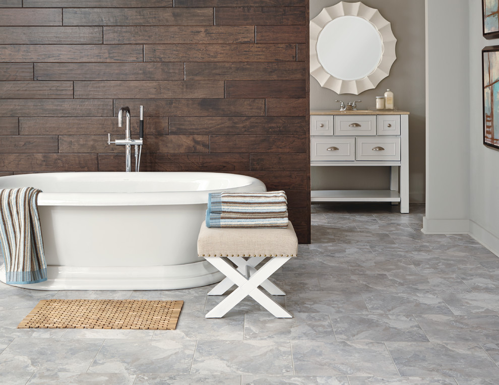 Luxury Vinyl Tile Inspiration Transitional Bathroom Detroit by