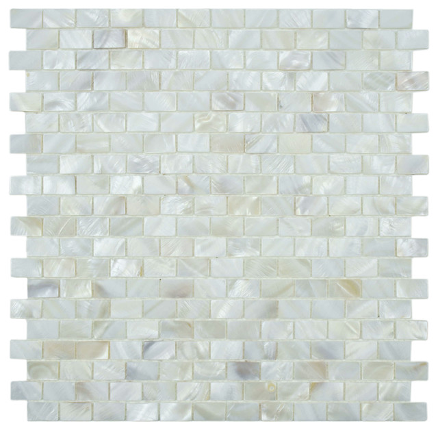 SomerTile Seashell Subway White Mosaic Tile (Pack of 10)