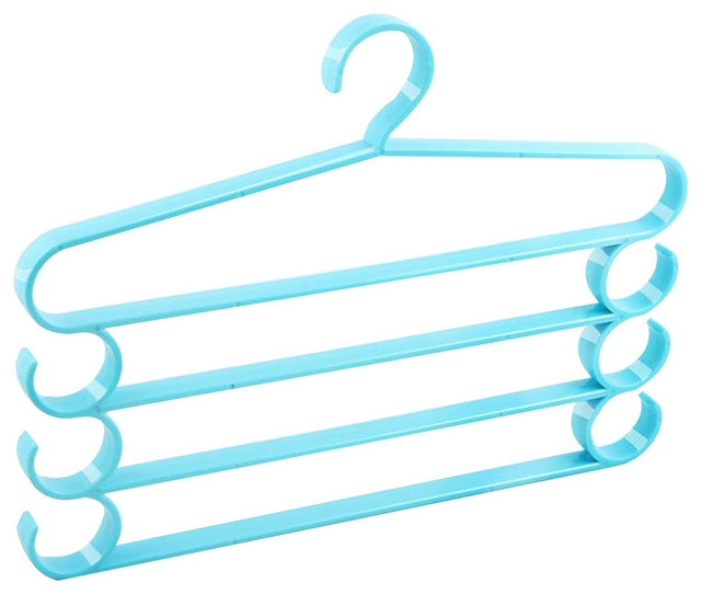 Set of 2 Pants Rack Scarves Rack Tie Rack Belt Rack Multifunction, Blue