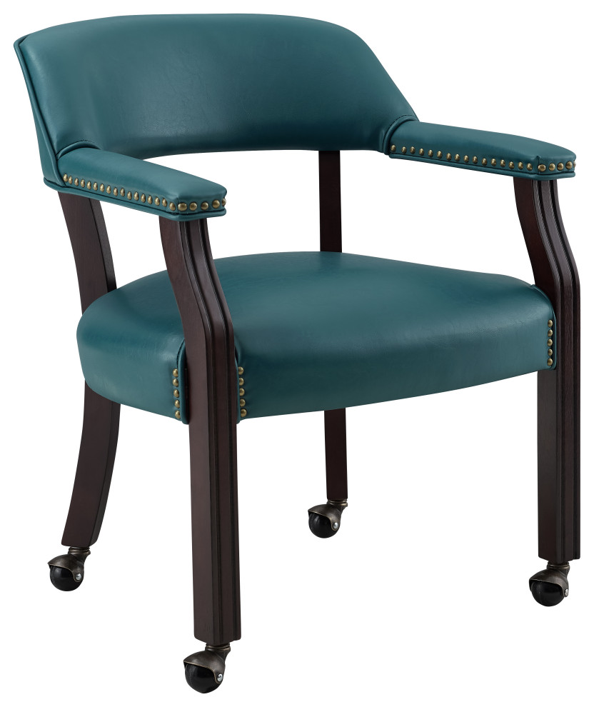 Tournament Arm Chair With Casters - Transitional - Armchairs And Accent ...