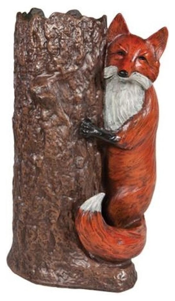 Umbrella Holder Stand EQUESTRIAN Lodge Tree Stump Sly Fox Brick Red