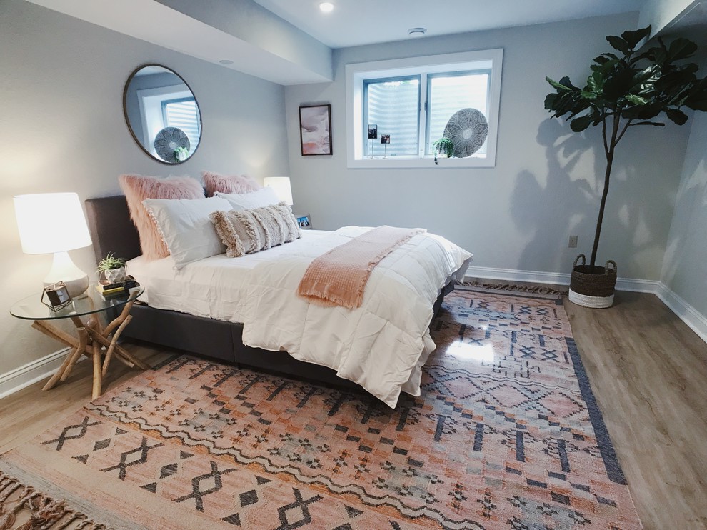 Inspiration for a contemporary bedroom remodel in Milwaukee