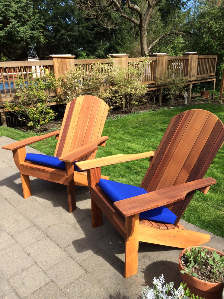 Classic Cedar Adirondack Chairs with Sunbrella Cushions ...